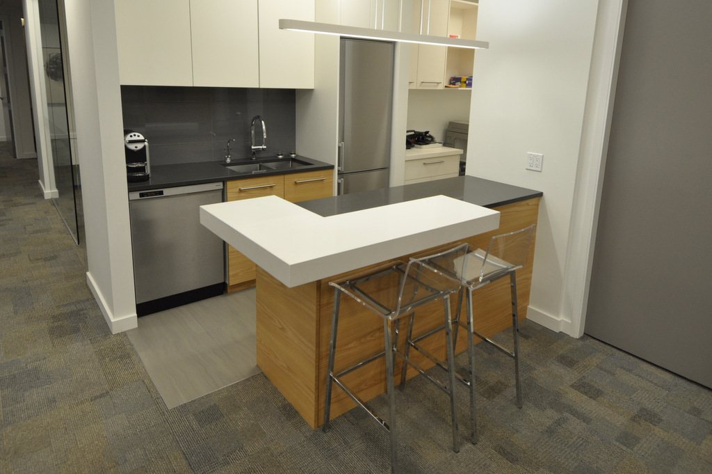 Finished commercial kitchenette and cabinetry